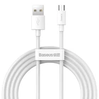 USB кабель Baseus Simple Wisdom Data Cable Kit USB to Micro 2.1A (2PCS/Set) 1.5m White TZCAMZJ-02