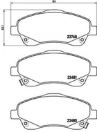 Тормозные колодки BREMBO P83046 Toyota Avensis, Corolla 04465YZZEB, 0446505280, 0446505270