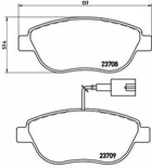 Тормозные колодки BREMBO P23087 Fiat Doblo, Grande Punto; Opel Combo 9949276, 77365810, 77365623