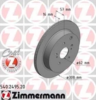 Тормозные диски ZIMMERMANN 540.2495.20 Suzuki Grand Vitara 5561177K01, 5561177K00