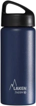 Термопляшка Laken Classic Thermo 0.5L нержавіюча сталь подвійні стінки герметична широка горловина для напоїв Blue