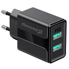 Сетевое зарядное устройство Grand-X CH-15B (2xUSB 2.1A) Black