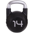 Гиря PU із хромованою ручкою Кросфіт Zelart TA-2681-14 14кг (MD2220-14) (PU, чорний)