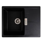 Гранитная мойка для кухни Valeso Zirkone 620x500 накладная, прямоугольная, черный металлик (SP000047166)