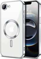Чохол Wave Premium Metal Shining case with MagSafe (TPU) для Apple iPhone 16e 6.1” Silver
