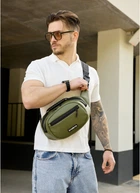 Мужская сумка через плечо из экокожи SAMBAG Хаки (9500301017)