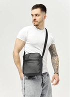 Мужская сумка мессенджер через плечо из экокожи Sambag Черная (912019723)