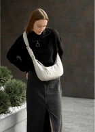 Женская сумка Хобо из экокожи SAMBAG Серый шелк (985030813)