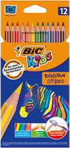 Олівці кольорові 12кол. BIC Kids Evolution Stripes /bc9505221/