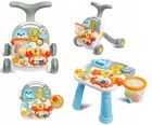 Ходунки-каталка, ігровий розвиваючий столик 2 в 1 Caretero Spark Сірий, ходунки для дітей, каталка для малюків, розвиваюча іграшка, складні ходунки, столик для ігор, музичні ходунки, легкі ходунки