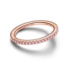 Серебряное кольцо Pandora рожева з паве 182999C01 60