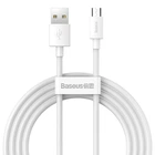 Зарядний кабель Baseus Simple Wisdom Kit MicroUSB (2pcs-Set/2шт) 2.1A 1.5m White (TZCAMZJ-02)