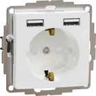 Розетка Schneider Electric Sedna Design з заземленням + 2 USB тип А Білий SDD111052