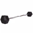 Штанга фіксована вигнута гумова Rubber Hexagon Barbell Zelart TA-6231-25 25 кг