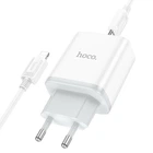 Сітчастий зарядний пристрій з кабелем HOCO C104A Stage single port PD20W Charger Set (C to iP)(EU) White (6931474782908)
