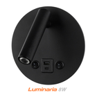 Светильник бра CHARG 8W черный Luminaria 3000К 480Lm 220V IP20 145х145х80мм светодиодный настенный акцентный