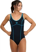 Купальник закрытый для женщин Arena TANIA CLIP BACK SWIMSUIT ONE P черный, голубой Женщины 40 005974-580