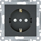 Розетка з з/к з захистом контактів Hager Lumina, чорна, 16А/230В WL1063