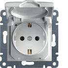 Розетка з з/к з кришкою Hager Lumina, біла, 16А/230В WL1150