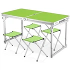 Стол для пикника усиленный раскладной с 4 стульями Folding Table Салатовый