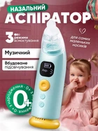 Аспиратор для носа детский электрический назальный Baby Nasal Aspirator 0+ соплеотсос для новорожденных детей аккумуляторный музыкальный
