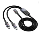 Кабель быстрой зарядки 2в1 Hoco U139 PD 100W Передача данных Type-C на Type-C х 2 1.2м Black
