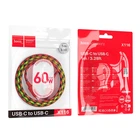 Кабель питания HOCO X116 USB-C × USB-C 60Вт 3А Красный 1 метр