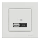 USB Розетка Schneider Electric Asfora А+С 3 А 45 Вт Біла EPH2700421