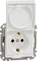 Розетка Schneider Electric Sedna Design з заземленням зі шторками та кришкою Білий SDD111024