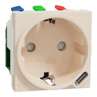 Розетка + USB Type-C Schneider Electric Unica New тип С 10.5 Вт 2 модулі бежева NU301744