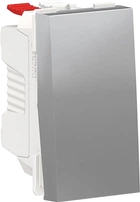 1-клавішний вимикач кнопковий Schneider Electric Unica New 10А 1 модуль алюміній NU310630