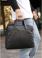 Сумка для ноутбука унисекс из экокожи SAMBAG Черная (736035528)