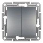 Кнопочный выключатель двухклавишный Schneider Electric Asfora сталь EPH1100162