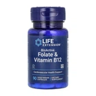Life Extension, фолат і вітамін B12, біоактивні, 90 вегетаріанських капсул