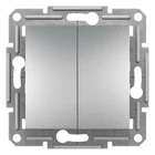 Выключатель двухклавишный Schneider Electric Asfora алюминий EPH0300161