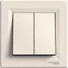 Вимикач 2-клавішний Schneider Electric Asfora самозажимний крем EPH0300123