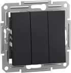 Вимикач 3-клавішний Schneider Electric Asfora антрацит EPH2100171