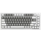 Механическая клавиатура Ajazz AK820 Mille-feuille Yellow Switches, серо-белая, белая подсветка, Hot-Swap, 75% формат, проводная