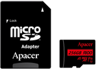 Карта памяти Apacer microSDXC 256GB UHS-I U1 V10 + SD-адаптер (AP256GMCSX10UB-R)