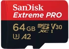 Карта пам'яті SANDISK Extreme Pro microSDXC 64GB UHS-I U3 + SD-адаптер (SDSQXCU-064G-GN6MA)