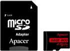 Карта пам'яті Apacer microSDXC 64GB UHS-I U1 V10 + SD-адаптер (AP64GMCSX10UB-R)