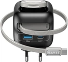 Сетевое зарядное устройство Havit UC250 GaN 35W USB-A+USB-C +Кабель USB-C +Watch Charger (HV-UC250-BK)
