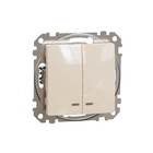 Выключатель двухклавишный Schneider Electric Sedna Design с подсветкой бежевый SDD112105L