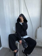 Базовый женский костюм 42-46 из трёхнитки чёрный