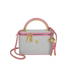 Женская сумка-кейс в стиле Chanel, grey/pink