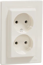 Розетка подвійна без заземлення Schneider Electric Asfora Кремова EPH9700123