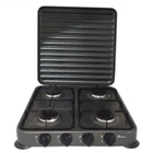 Плита газова Domotec MS-6604, 4 конфорки, колір сірий.