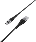 Кабель Borofone BX32 USB to Type-C 2.4A, 1 м, nylon, aluminum+TPE connectors, Black (6931474710451)