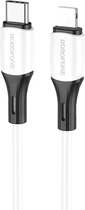 Кабель Borofone BX79 Type-C to iP 3A, 20W, 1 м,, silicone, silicone connectors, White (6974443384734)