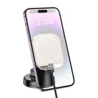 Держатель HOCO Crystal magnetic wireless fast charging car holder HW18 (center console) |15W| White